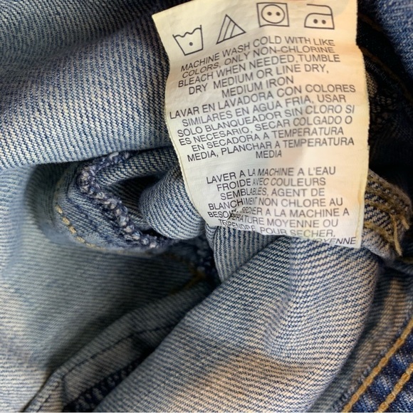 Vintage Lee Women’s M Light Wash Denim Cropped Jean Jacket Y2K 90s 80s Western - Picture 8 of 8
